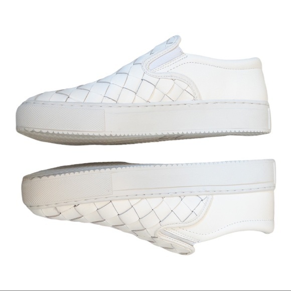 MARC FISHER LTD Calla Woven Leather Slip-On Sneakers in White - Picture 3 of 7
